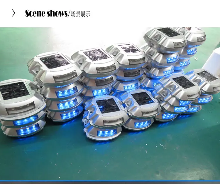 Solar LED Road Stud Cat Eye Reflective Raised Road Signs Aluminum Waterproof IP68 High-Intensity Prismatic Traffic Guidance