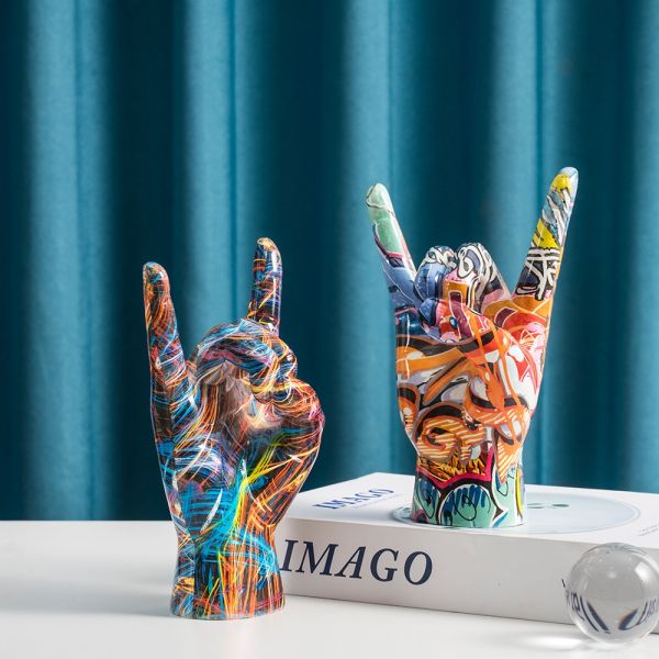 AcreECO Modern Abstract Graffiti Rock Resin Handmade Customizable Color Multi-Functional Indoor Decor Sculpture for Home Bedroom