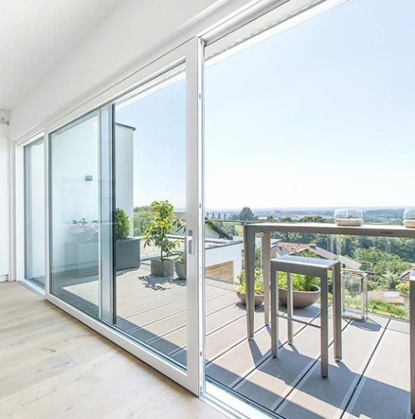 USA padrões de alumínio vidro exterior portas de pátio elevador porta deslizante com material