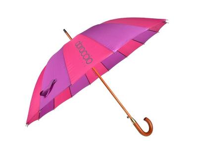Os guarda-chuvas relativos à promoção feitos sob encomenda automáticos 16 marcam 25 polegadas de eixo de madeira