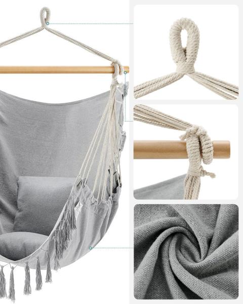 Synthetic Portable Swinging Outdoor Camping Hammock Cotton Rope Durable Hanging Chair