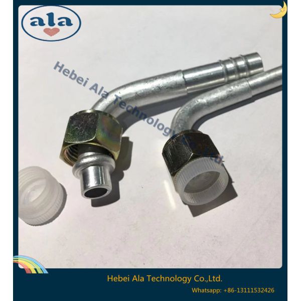 #6 #8 #10 #12 A/C Al joint with iron cap 90 Degree Female O-Ring fitting O-Ring Female Thread 90 degree Hose connector