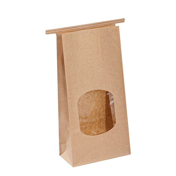 Grease / Water Resistant Kraft Paper Packing Bags With Gold/Silver Hot Stamping