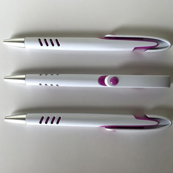 White color plastic silk printing LOGO ballpen