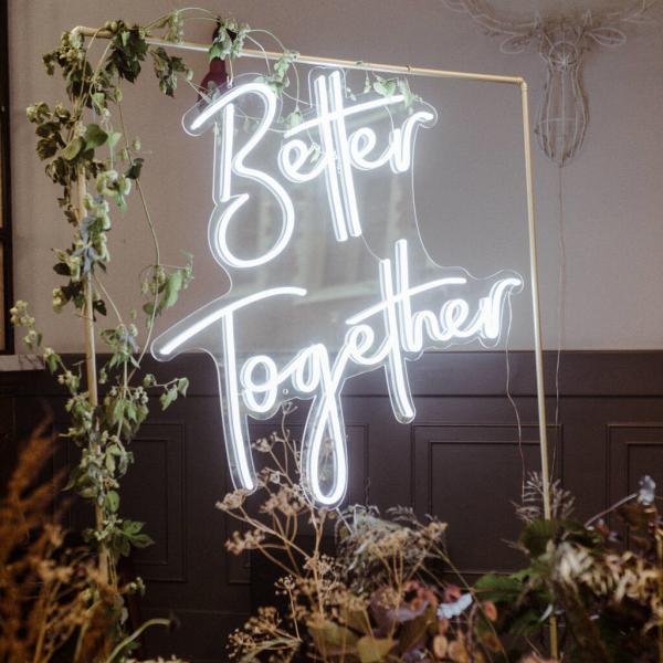 Wall Mounting Milky White LED Neon Signs 3d Light Signage 45cm Rohs