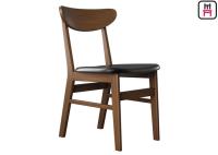 Bois arrière incurvé classique dinant des chaises avec les meubles d'intérieur commerciaux de sièges en cuir