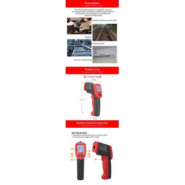WT700 WT900 Non Contact Digital Infrared Thermometer For Medical
