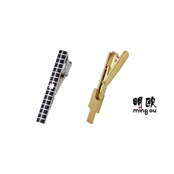 Colored Mens Brushed Silver Tie Bar , Personalised Silver Tie Clip For Skinny Tie