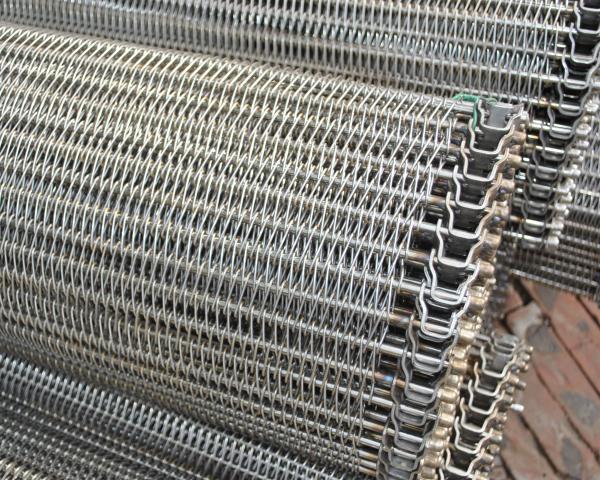 25.4mm Pitch 304 SGS Steel Mesh Conveyor Belt With Chain Link