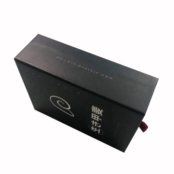 Customize Slid Drawer Paper Box Packaging Gift Box Package Black Gift Box With EVA Insert
