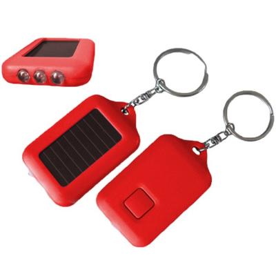 Eco Friendly Solar Panel Keychain With White LED Light And Split Ring