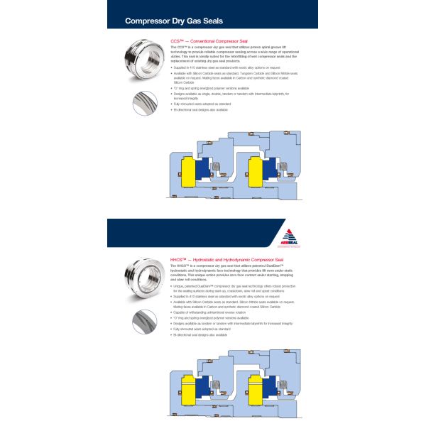 AESSEAL CCS Dry Gas Seals Cartridge Mechanical Seal for Compressor