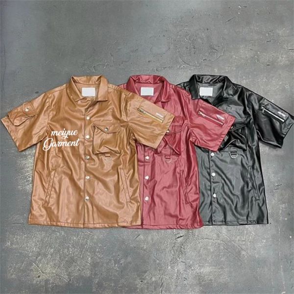 Camisas de polo de cuero personalizadas calzoncillos de 2 piezas conjunto de sweatsuits botón de arriba de polo camiseta de tirón de carga calzoncillos calzoncillos de deporte para hombres