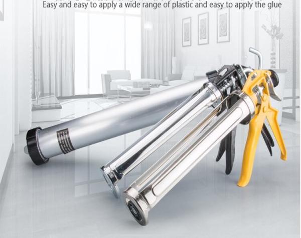 KM 10.5-inch 400ml Heavy Duty Revolving Barrel Resin Caulking Gun, 10:1 12:1 18:1 Thrust Ratio