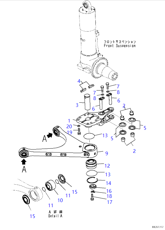 561-40-61610 5614061610 Encaje de botas para KOMATSU 330M HD785 HD985