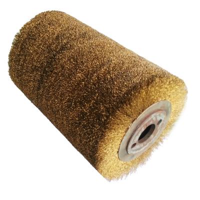 Industrial Brass Bristle curved wood polishing brush roller OEM