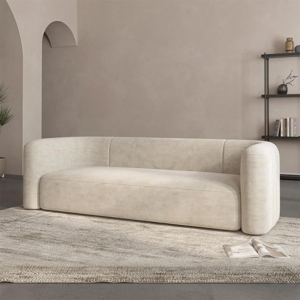 Nordic Design Three Seat Fabric Frame Tufted Eco-Friendly Space-Saving Sofa Living Room