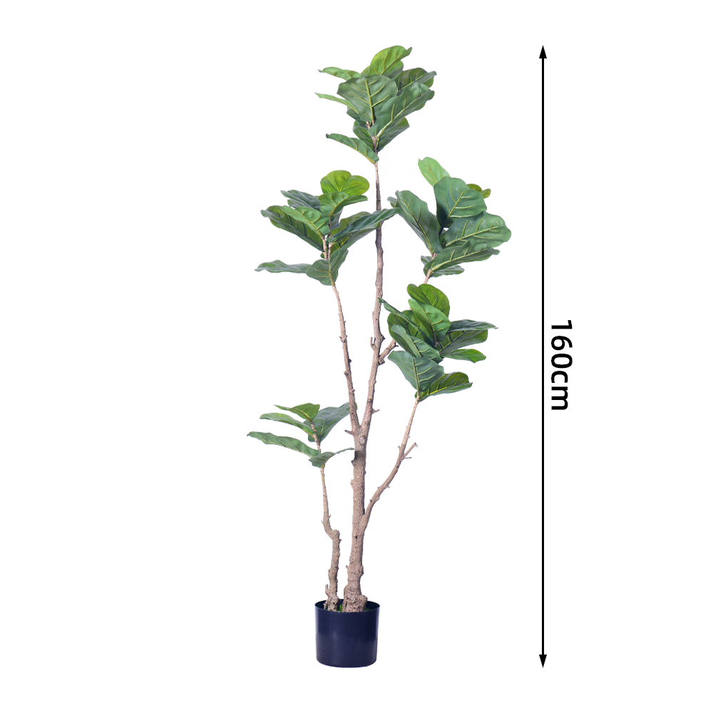 Faux Indoor Plants 160cm 185cm Faux Fiddle Leaf Fig Plant Fake Tree Indoor House Potted Plant For Home Office Decoration