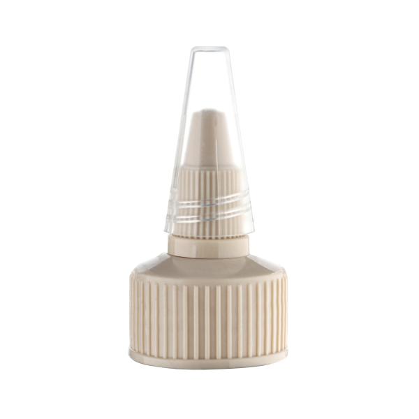 24/410 Beige Plastic Cosmetic Twist - Off Switch Cap, Multi - Functional Sealed Screw Top Cap