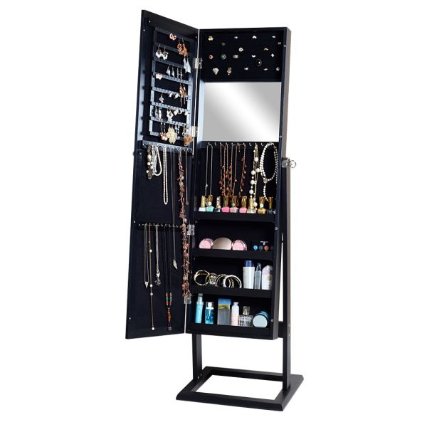 Altura integral del MDF del espejo del Armoire negro el 146cm de la joyería para la sala de estar