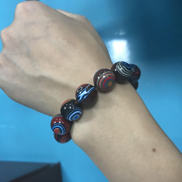 Luxury Colorful Rainbow Carbon Fiber Products Beads Bracelet Ball Unique Decorations