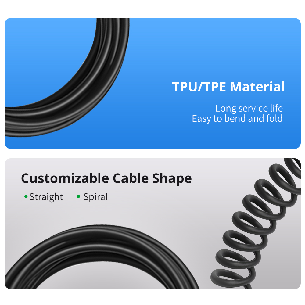 Кабель для зарядки электромобилей с пружинным катушкой от типа 2 до типа 2 16A 32A Кабель для зарядки электромобилей