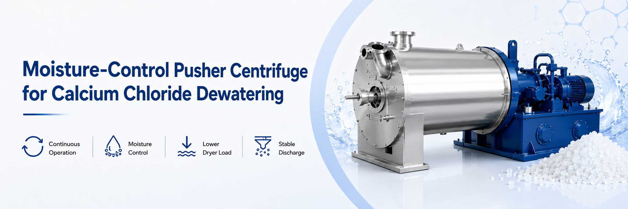 Moisture-Control Pusher Centrifuge for Calcium Chloride Dewatering