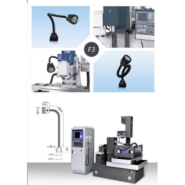 Luz de trabajo LED de cuello de cisne impermeable AC 220V Fácil instalación para máquina CNC