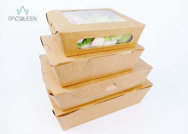Takeaway Sandwich Containers , Clear Lid Disposable Salad Containers To Go