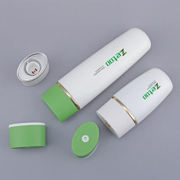 Soft Touch Sunscreen Tube Packaging Oval Plastic Cosmetic Containers White