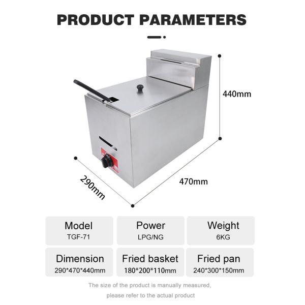 Нержавеющая сталь температурный мини-электрический газовый фритюрник для коммерческого ресторана