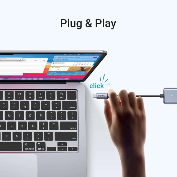 USB C Hub 4 Ports, USB C to USB Hub with 4 USB 3.0, Powered USB C Splitter for Laptop
