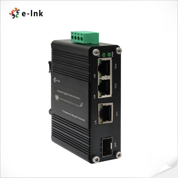 Mini Industrial 3-Port 10/100/1000T + 1-Port 100/1000X SFP Gigabit Ethernet Switch 