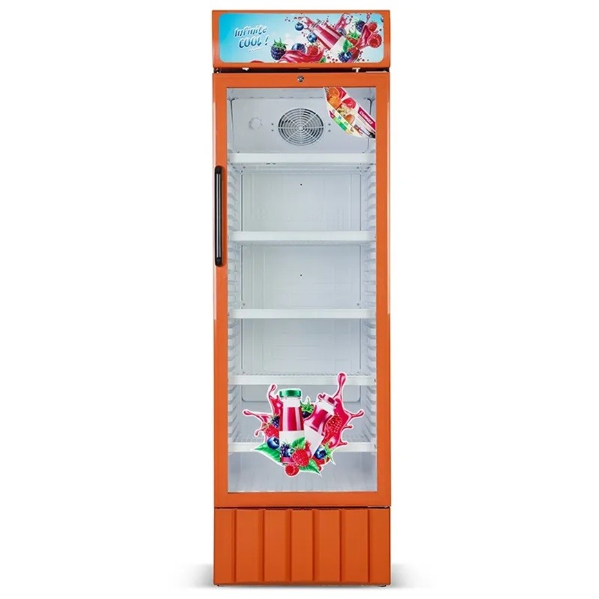 Стеклянный однодверный витриновый холодильник 370L