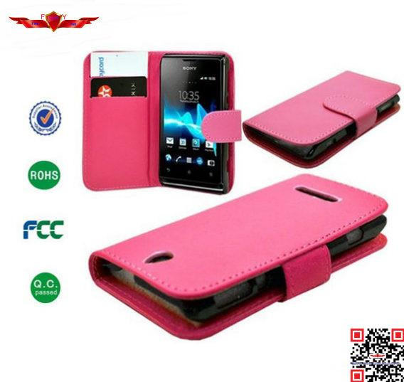 Hot Selling 100% Qualify PU Wallet Leather Cover Cases For Sony Xperia T2 Multi Colors