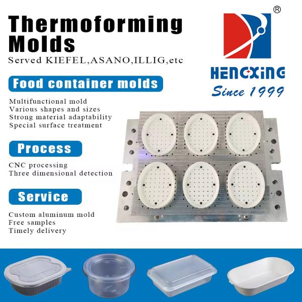 Moldes de termoformado para cajas de almuerzo con moldes de presión positiva y negativa
