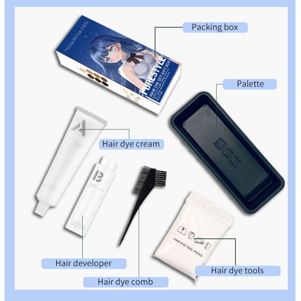 Kit de teinture capillaire semi-permanente aux herbes pour la maison, sans ammoniaque, 200ml, pour barbes