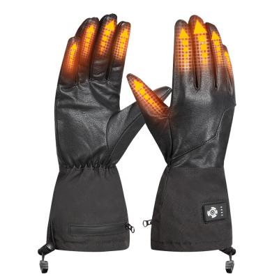 PU Rechargeable Heated Gloves Winter Waterproof Split Finger 5V USB DC 7.4v 12v 2200 2600 3000Mah