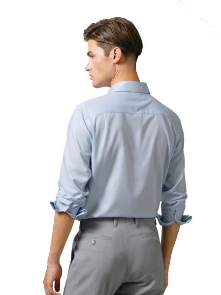 Covered Button Closure Type Long Sleeve Men's Clothing Dress Shirts for and Comfort