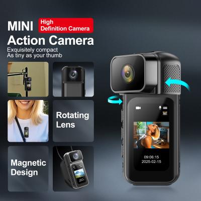 Daily Recording Sports Camera 2.7K Wifi Mini Body Cam POV Camera 170° Rotating Lens