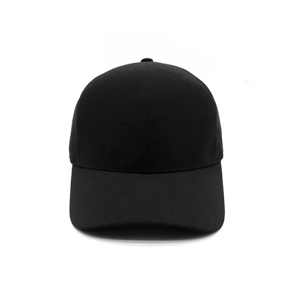 Black 100% Cotton 5 Panel Baseball Cap Custom Embriodery Logo