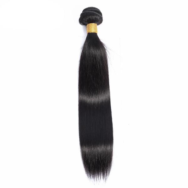 Double Drawn Peruvian Straight Hair Body Wave No Tangling Natural Black