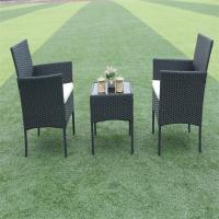Outdoor Pool / Beach Rattan Coffee Table Chair Sets With Aluminum Frame Ottoman High Quality Outdoor Indoor Furniture