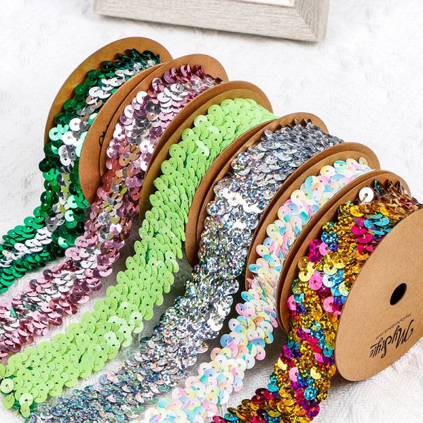 MSD 2.5cm Stretch Sequin Ribbon The Perfect Choice for Bling Bling Party Decoration