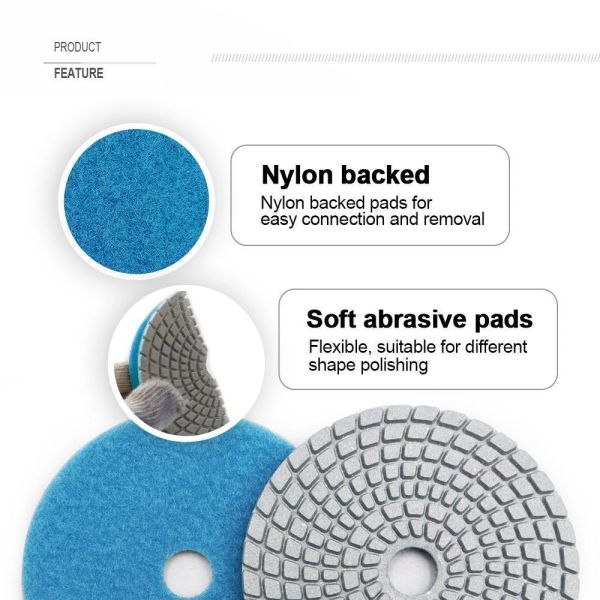 Xr 3-Step Diamond Polishing Pad Wet Polishing Grain Size 50 -3000 For Stone Polishing