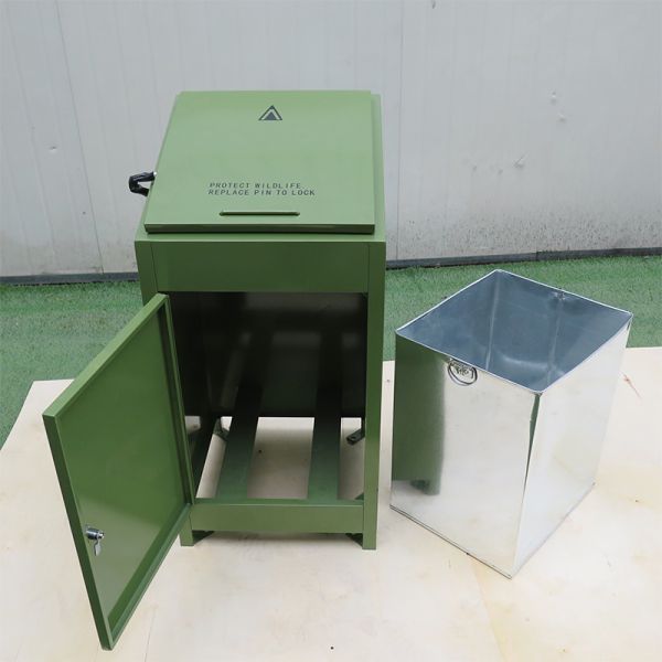 2020 New style waste cans bear proof dust bins wildlife protection bin with locks steel metal garbage bins