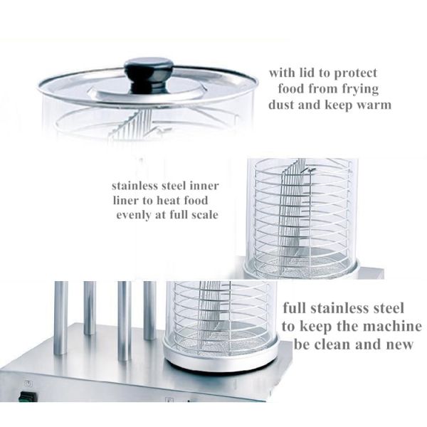 Snack Bar Equipment Electric Hotdog Machine With Heating Spike 220V - 240V