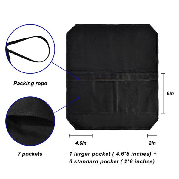 Waxed Canvas Knife Roll Bag Chef Cutlery Holder Pouch Protectors 16.9x22