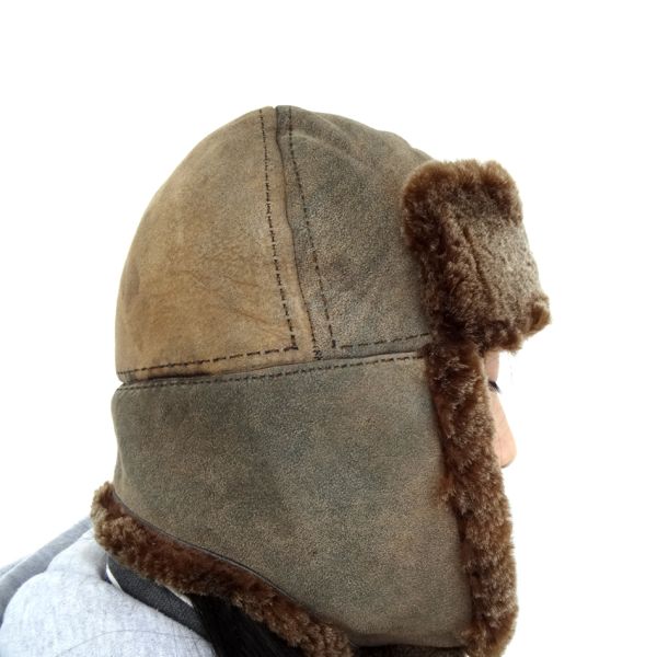 Wool Sheepskin Leather Hats , Female Adults Women'S Trapper Hat OEM