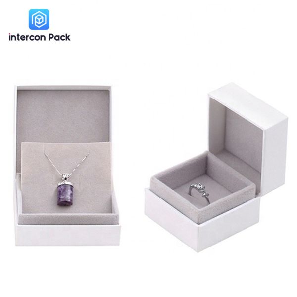 Pendant Ring Earring Small Jewelry Packaging Boxes Square Shape UV Varnish